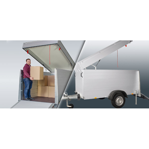 NR 88 ANSSEMS GESLOTEN AANHANGER (INVALIDEKAR) MET KLEP  1200 KG 250X130x120 kenteken 73-WT-PL